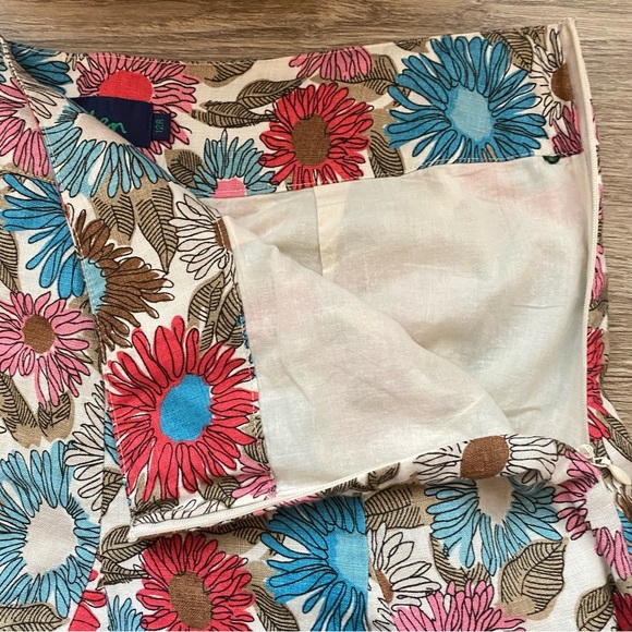 Boden Linen Floral Fit & Flare Skirt Size 12R - Picture 4 of 8